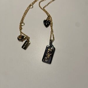 Coach Gold and Black Charm Necklace